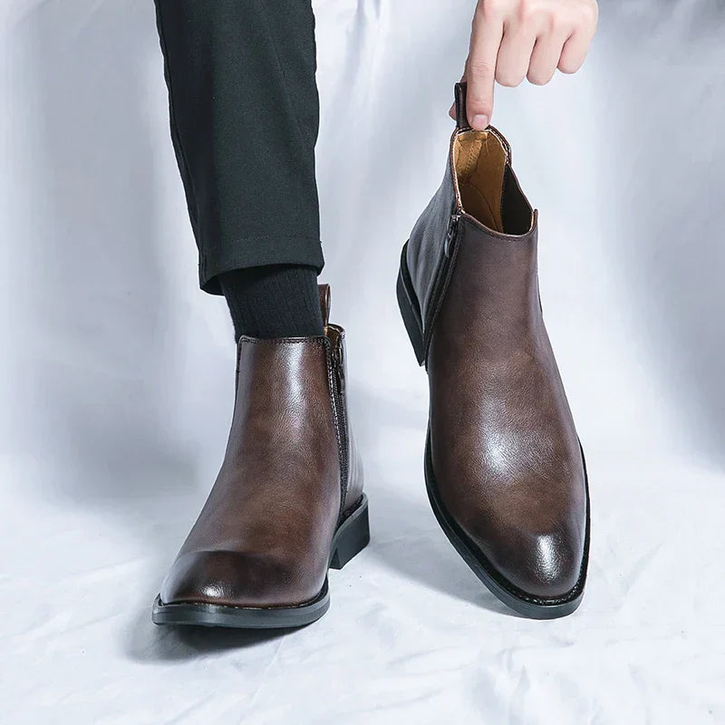 Cooper | leather chelsea boots with zip